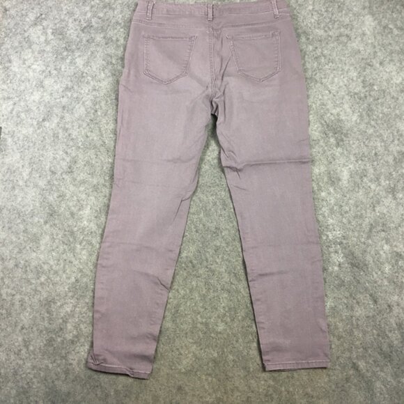 Adrienne Vittadini Jeans 10 30 Mid Rise Skinny Solid Dusty Purple Stretch Cotton - Picture 11 of 12